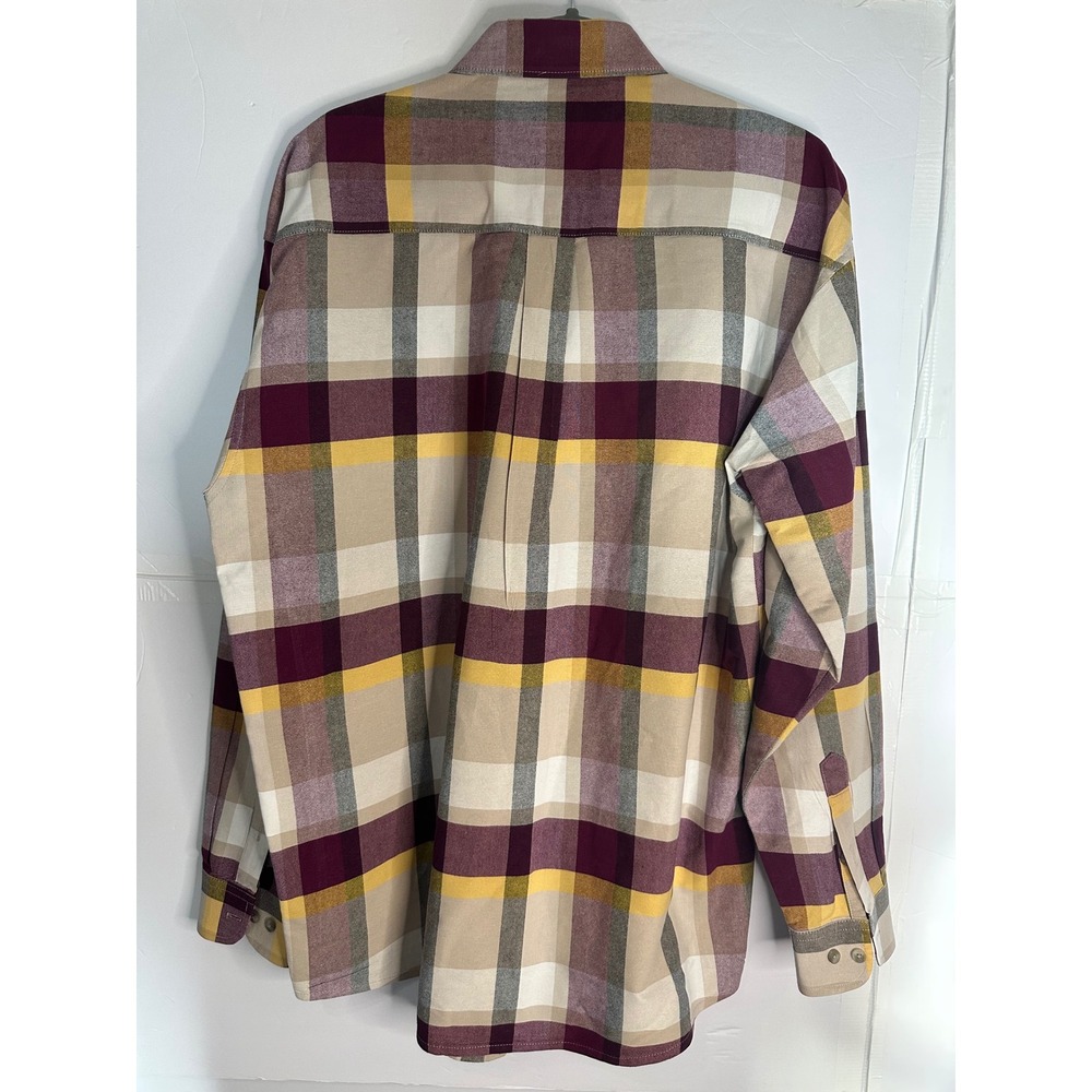 Twenty X Wrangler Large Plaid Flannel Shirt Button Down Long‎ Sleeve Mens - Picture 2 of 6